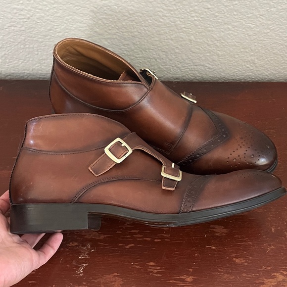 Zara‎ Men\'s Brown Double Monk Strap Oxfords 42 Dress Shoes main image 8